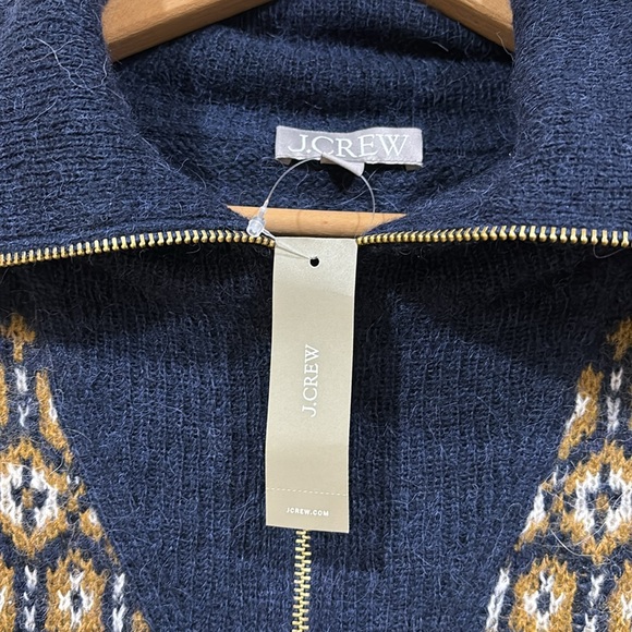 NWT J. Crew Fair Isle half-zip sweater in brushed yarn Size Medium - Picture 5 of 10